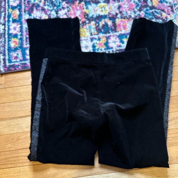 Theory Tara Be Velvet Embellished Flare Trousers Black Womens 6 - Picture 4 of 8